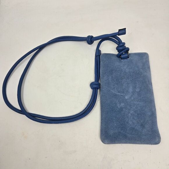 LIBESKIND Berlin Suede Leather Mobile Crossbody Pouch Necklace Accessories Blue - Picture 8 of 10